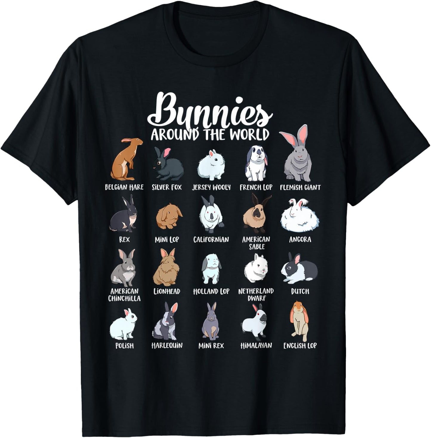 Rabbits of the world - Bunny T-Shirt - T-Shirt | Black