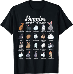 Rabbits of the world - Bunny T-Shirt - T-Shirt | Black