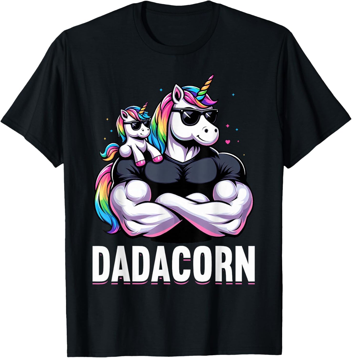 Dadacorn Unicorn Dad Father's Day Daughter T-Shirt - T-Shirt | Black