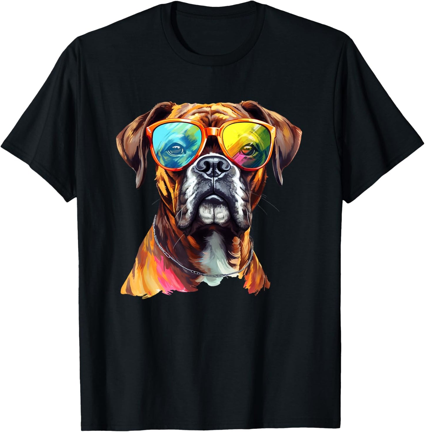 Boxer Hund mit Sonnenbrille Hundebesitzer Hunde Fans T-Shirt - T-Shirt | Black