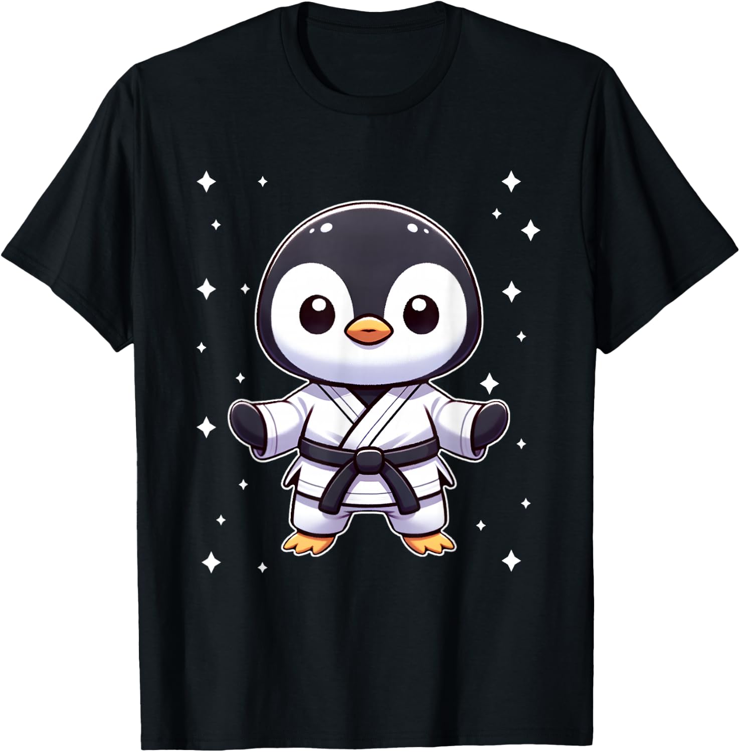 Cute kawaii karate penguin Martial Arts T-Shirt - T-Shirt | Black