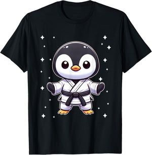 Cute kawaii karate penguin Martial Arts T-Shirt - T-Shirt | Black