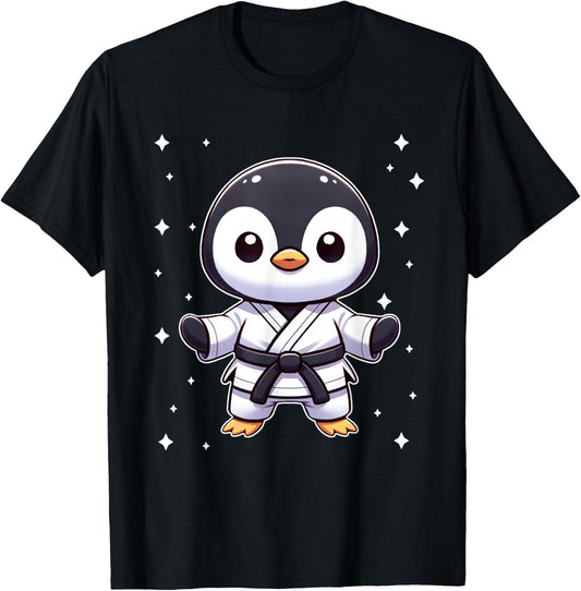 Cute kawaii karate penguin Martial Arts T-Shirt - T-Shirt | Black
