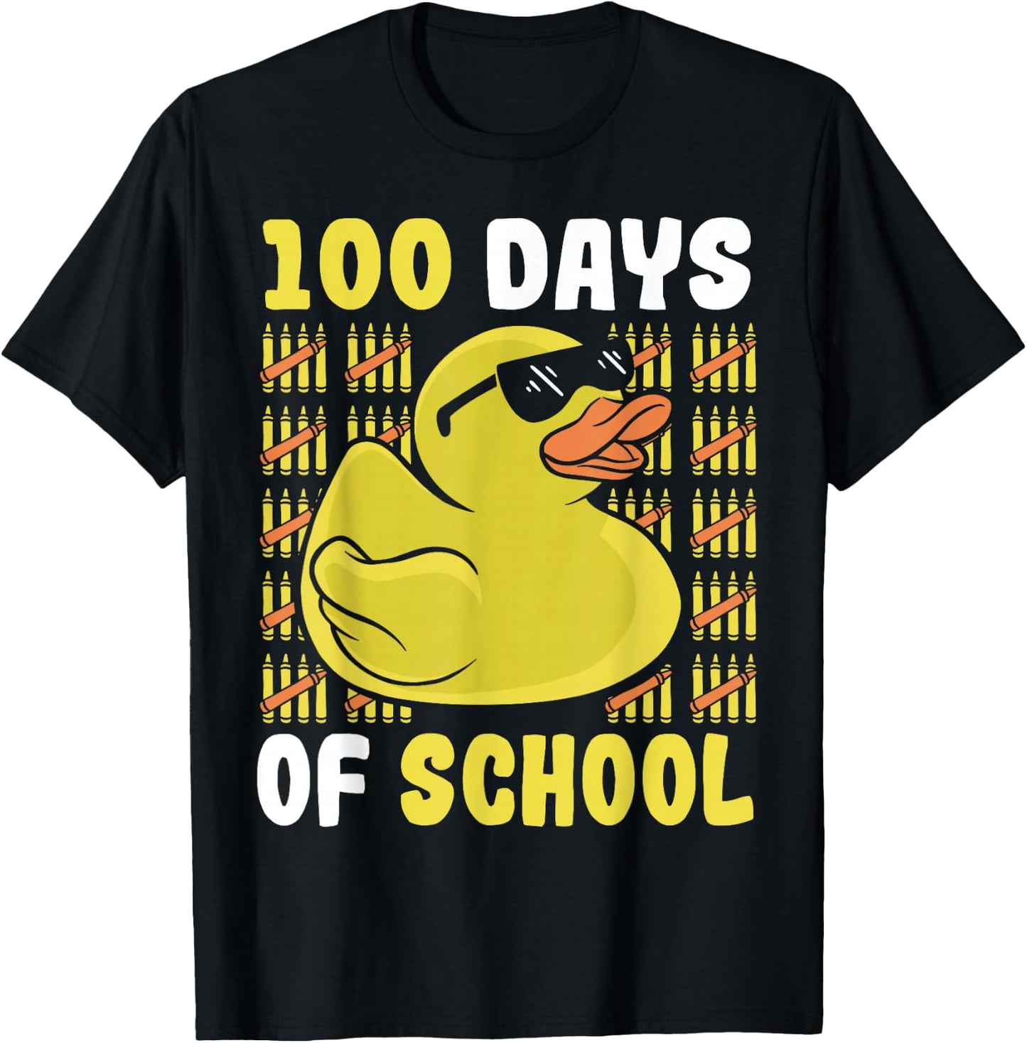 School Rubber Duckies 100 Days Of School Rubber Duck T-Shirt - T-Shirt | Black