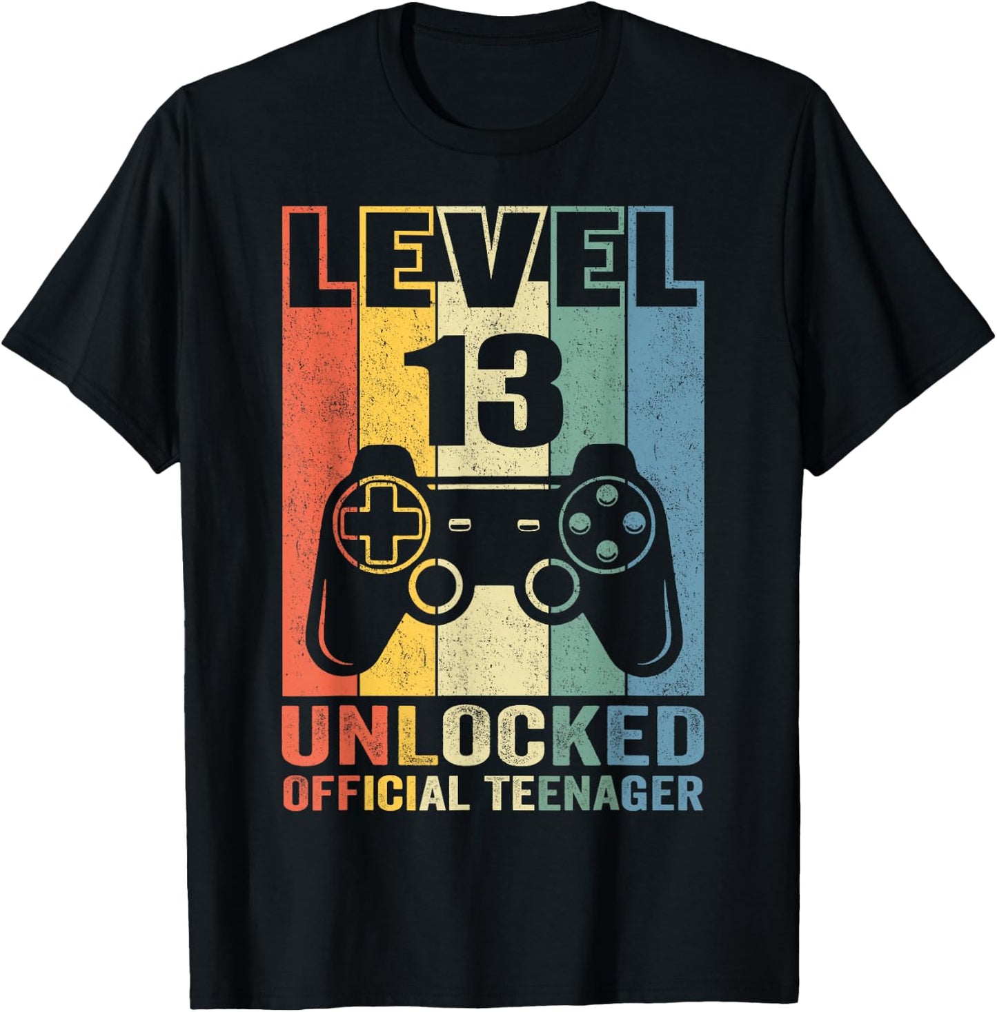Official Teenager 13th Birthday Gift Level 13 Unlocked T-Shirt - T-Shirt | Black