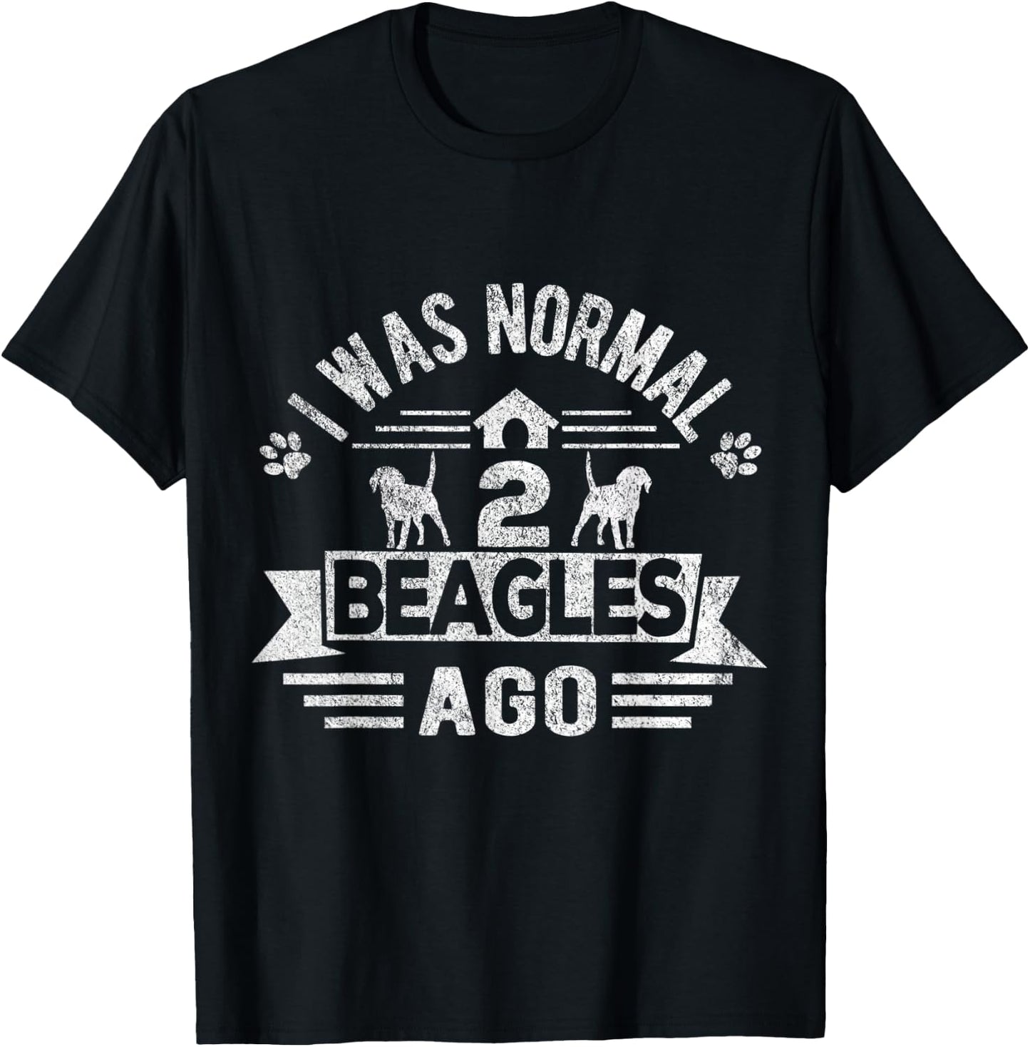 I Was Normal 2 Beagles Ago Funny Beagle Dog Owner Retro Women Kids T-Shirt - T-Shirt | Black
