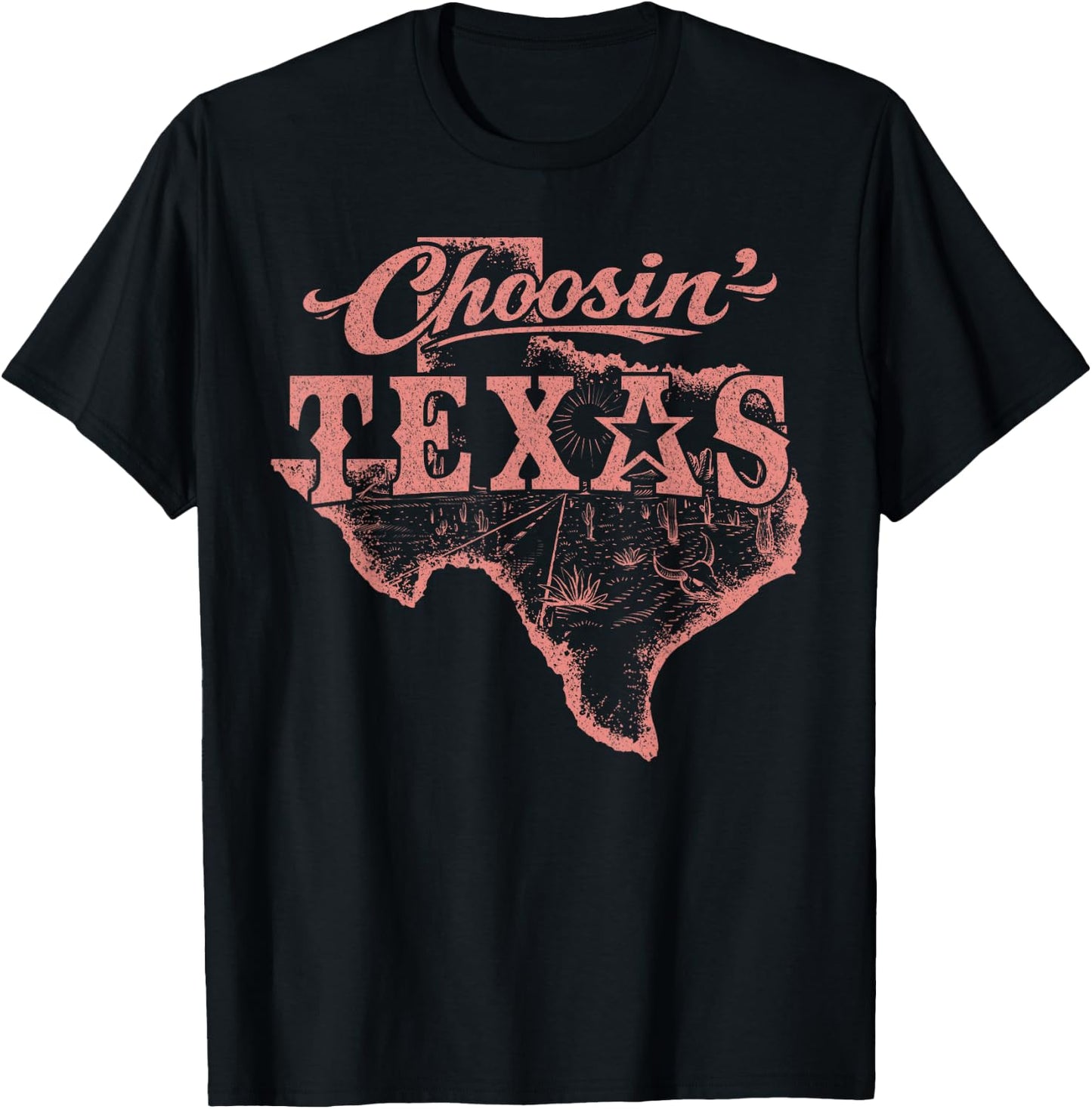 Choosin' Texas Trendy Western Aesthetic T-Shirt - T-Shirt | Black