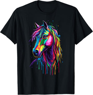 Pop Art - Colorful Horse T-Shirt - T-Shirt | Black