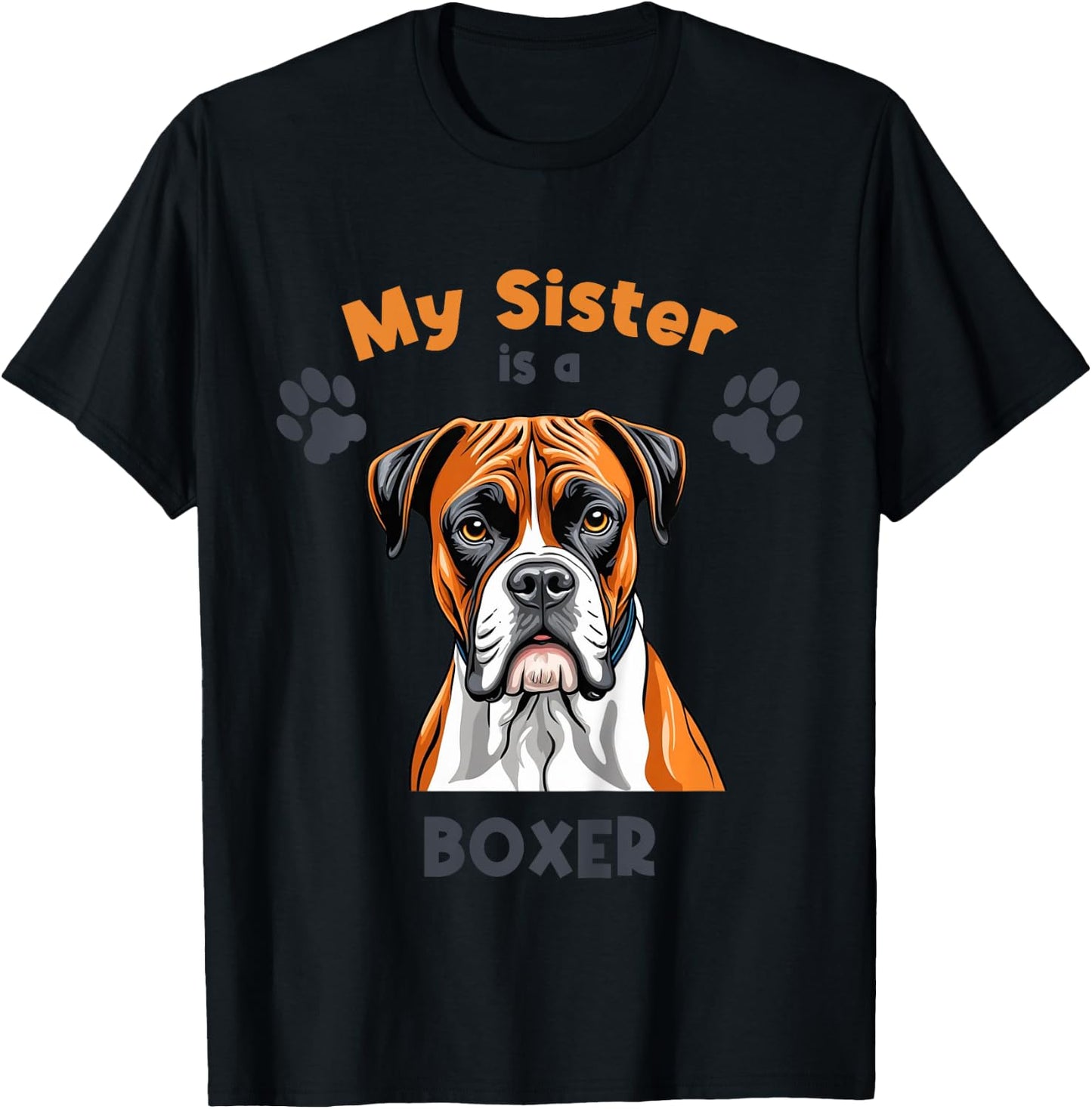 My Sister Is A Boxer Cute Dog Breed Kids T-Shirt - T-Shirt | Black