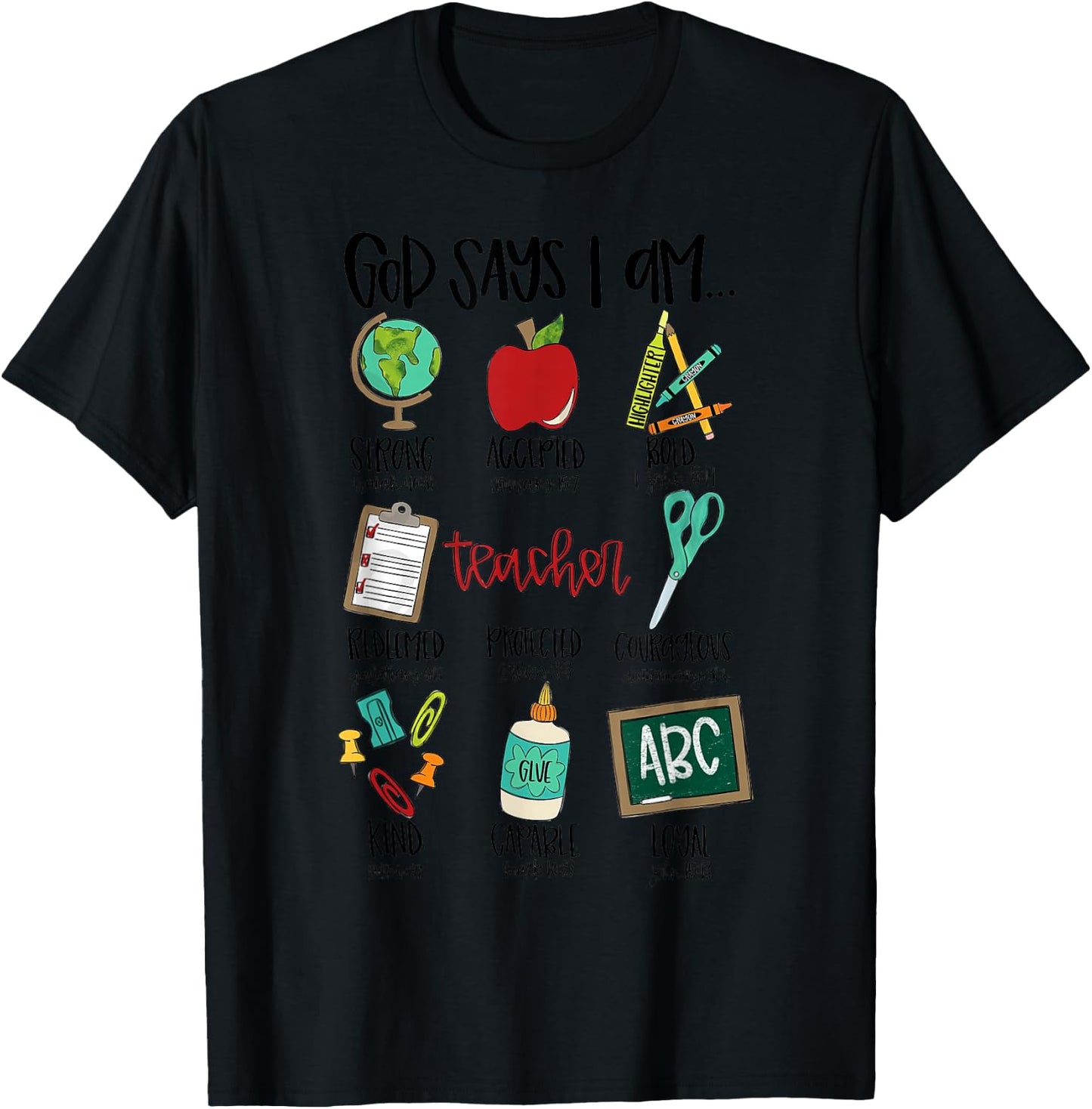 God Says I Am Teacher T-Shirt - T-Shirt | Black