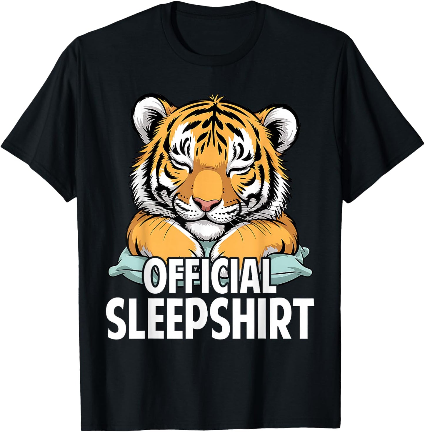 Tiger - Official Sleep Pajamas Nightgown T-Shirt - T-Shirt | Black