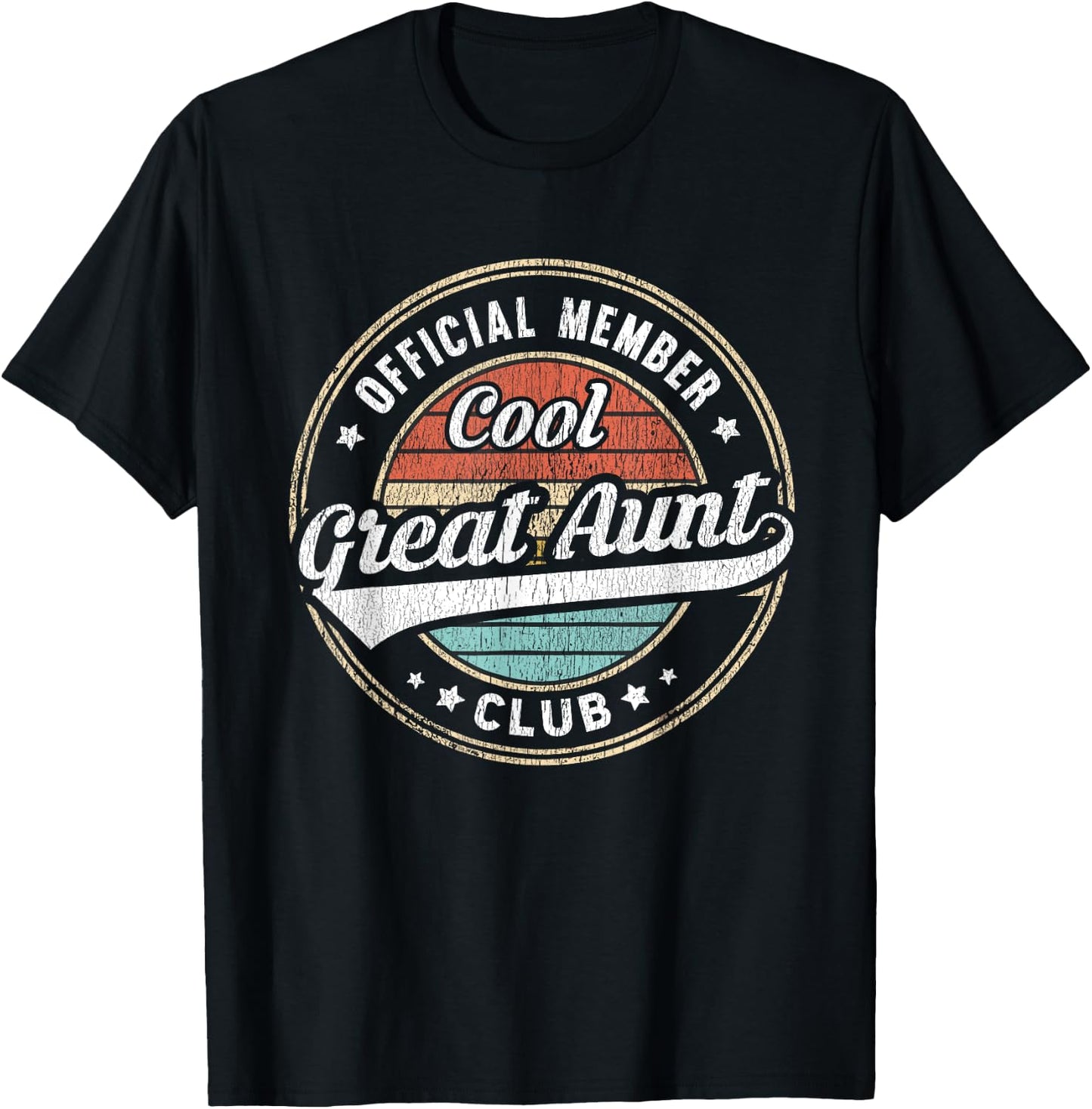 Official Member Cool Great Aunt Club Funny Great Aunt T-Shirt - T-Shirt | Black