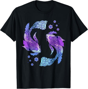 Koi Asian Carp Japanese Koi Carp Japan Pond Yin Yang Fish T-Shirt - T-Shirt | Black