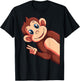 Affen Äffchen Jungen Mädchen Kinder Damen T-Shirt - T-Shirt | Black