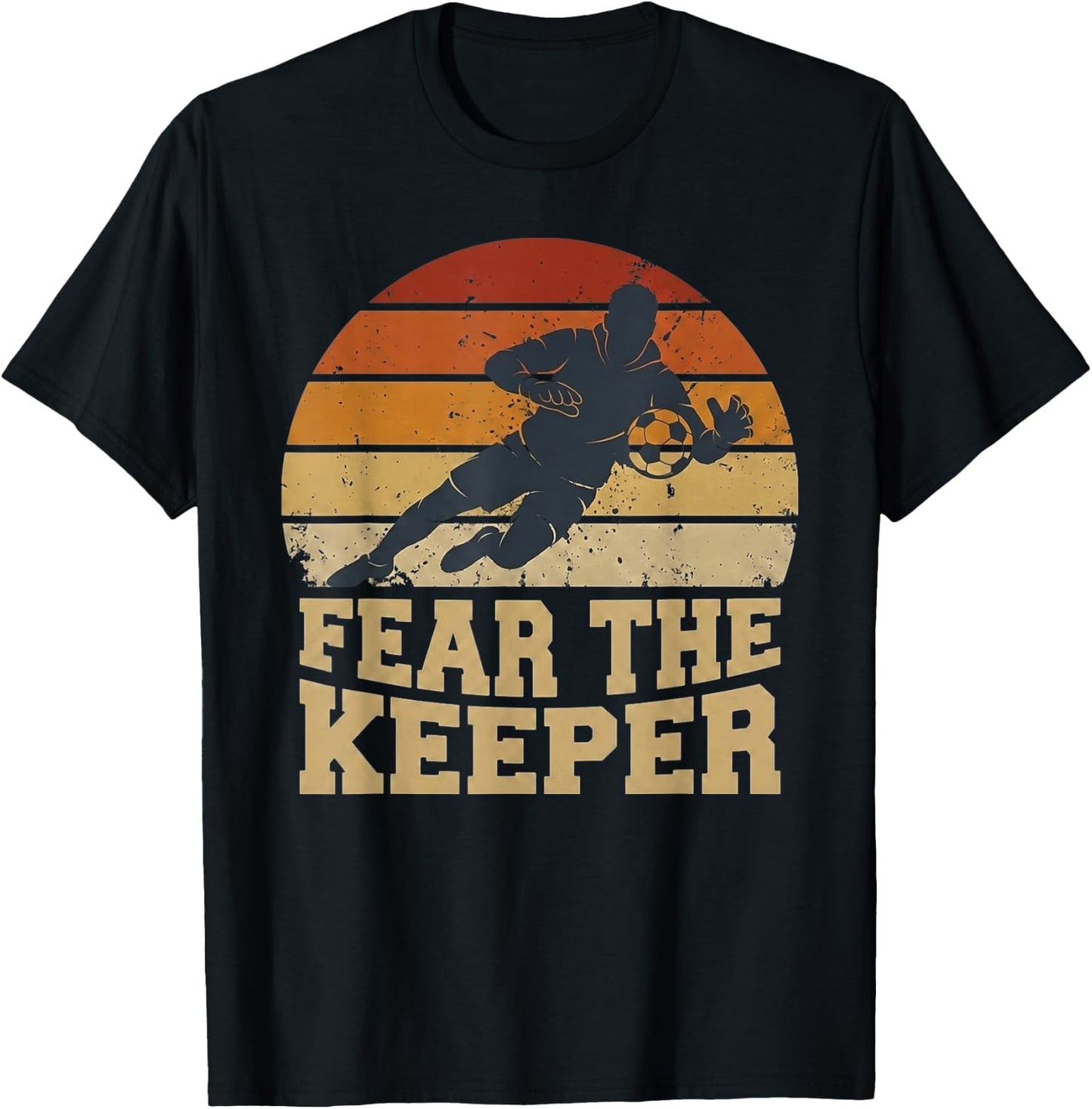 Retro Vintage Fear Keeper Football T-Shirt - T-Shirt | Black