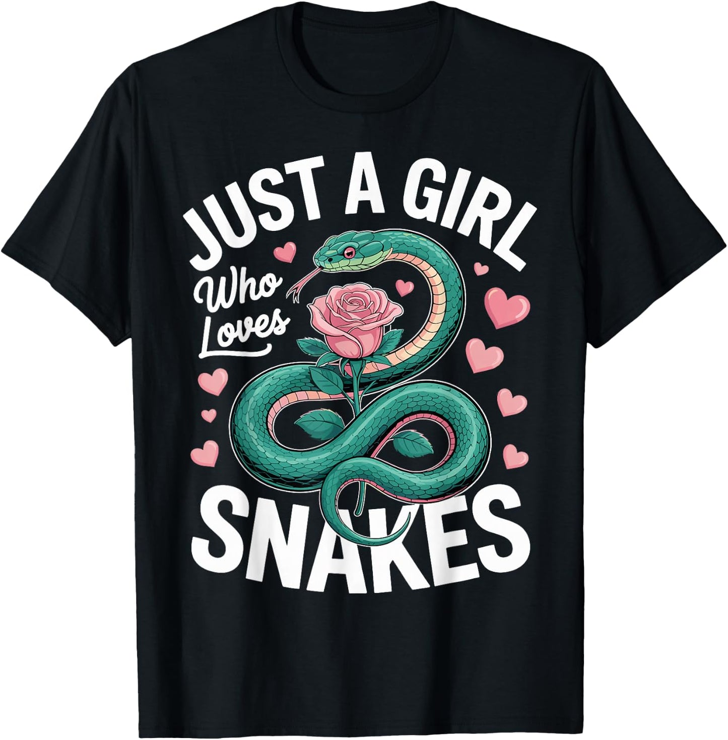 Snake Lover Just A Girl Who Loves Snakes T-Shirt - T-Shirt | Black
