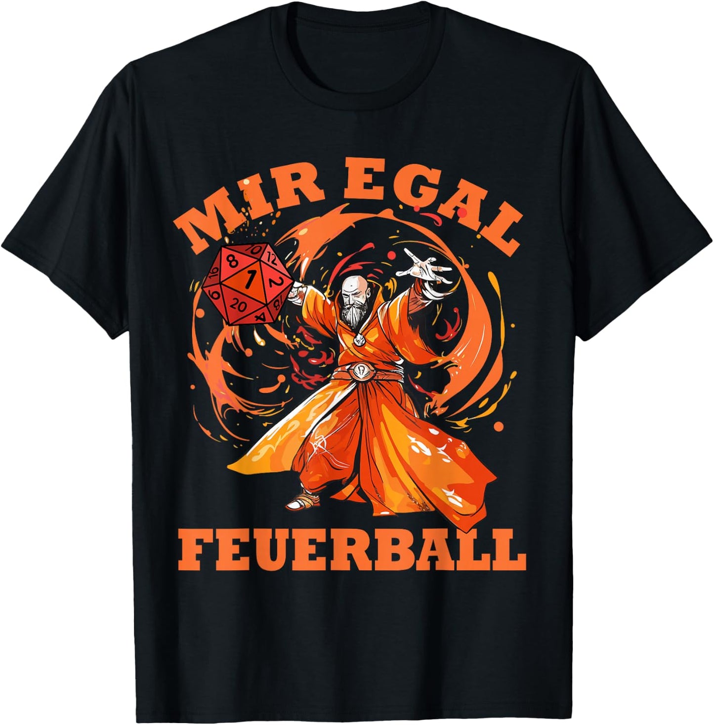 Rollenspiel Designs Lustig Hoch 5 - Magier wirft Feuerball - Mir Egal Feuerball Zauberer (Schwarz, S, Halbarm, -Jugendliche) T-Shirt - T-Shirt | Black