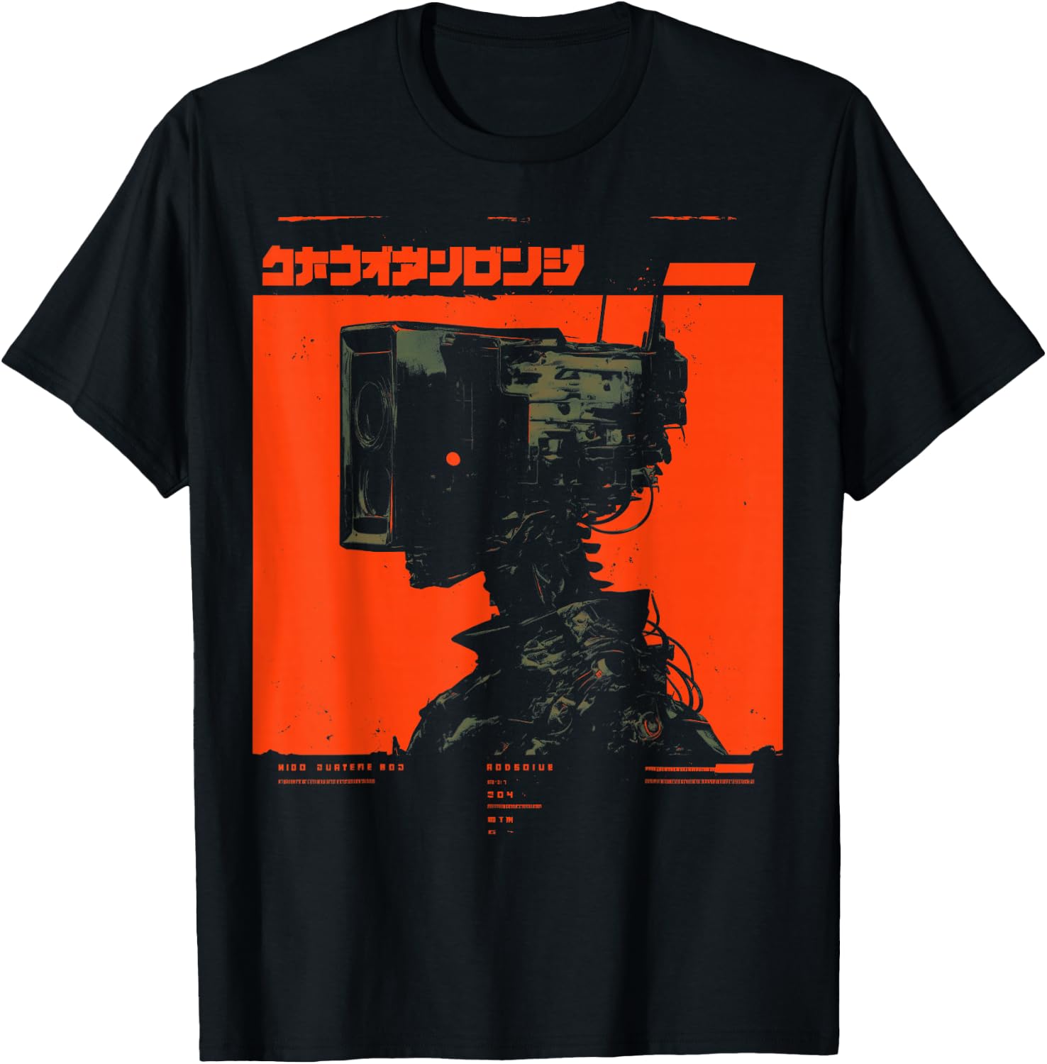 Futuristic Techwear Japanese Cyberpunk Harajuku Horror Punk , black T-Shirt - T-Shirt | Black