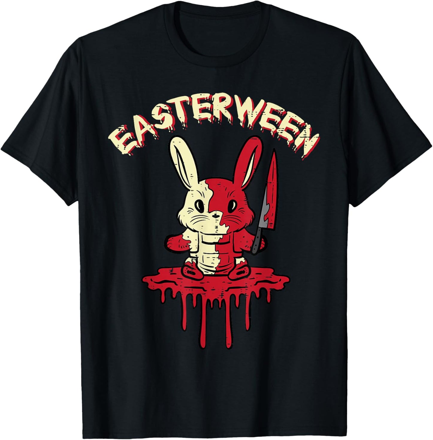 Easterween Bloody Bunny Easter Halloween Rabbit Men Women T-Shirt - T-Shirt | Black