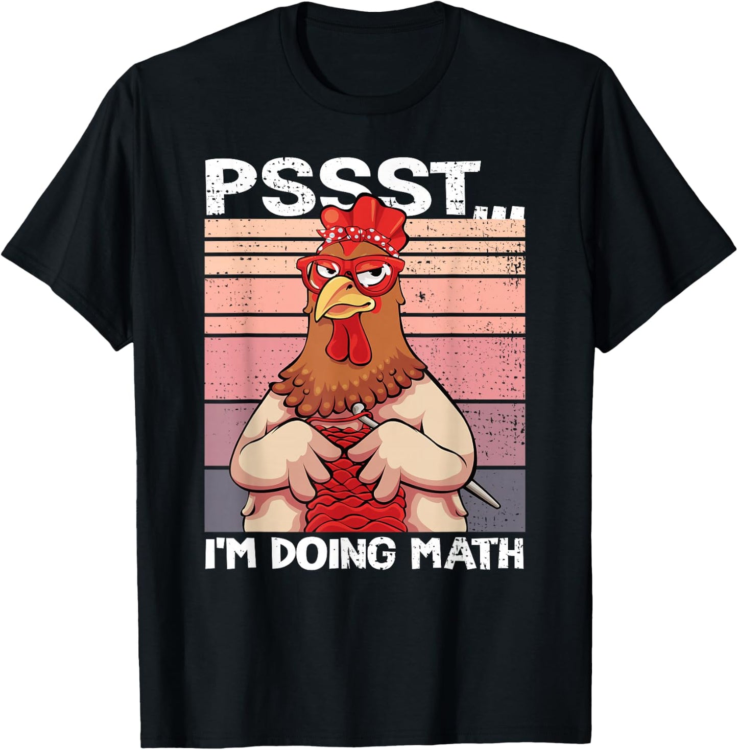 Psst I'm Doing Math Funny Crocheting Chicken Crochet Women T-Shirt - T-Shirt | Black