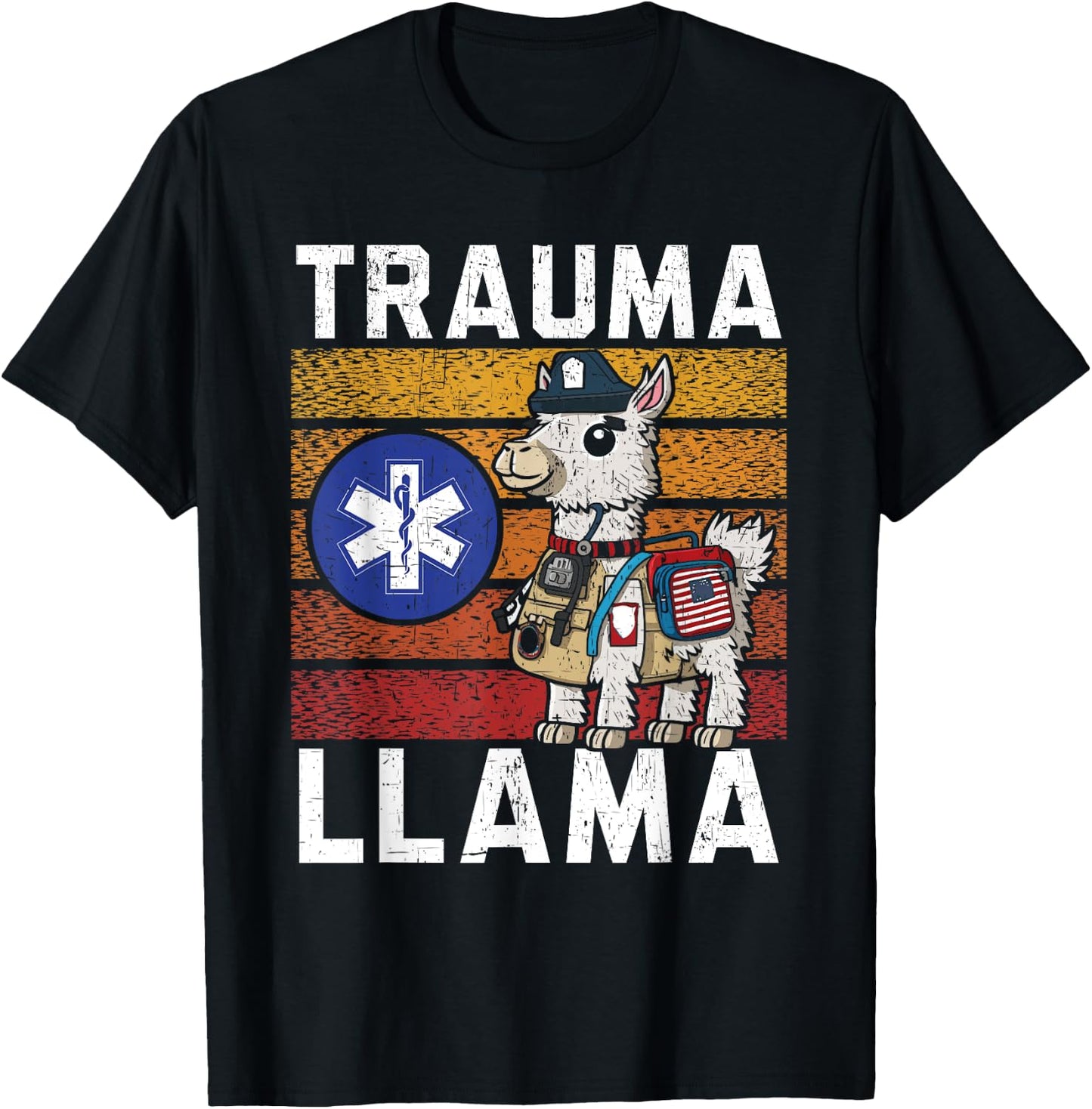 Trauma Llama Lover Healthcare EMT Paramedic T-Shirt - T-Shirt | Black