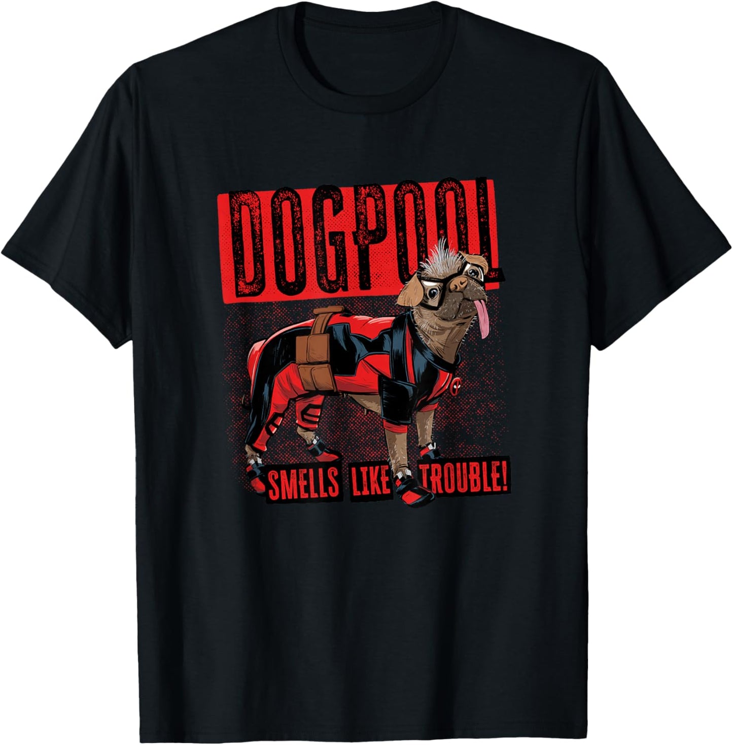 Marvel Studios Deadpool & Wolverine Dogpool Smells Trouble T-Shirt - T-Shirt | Black