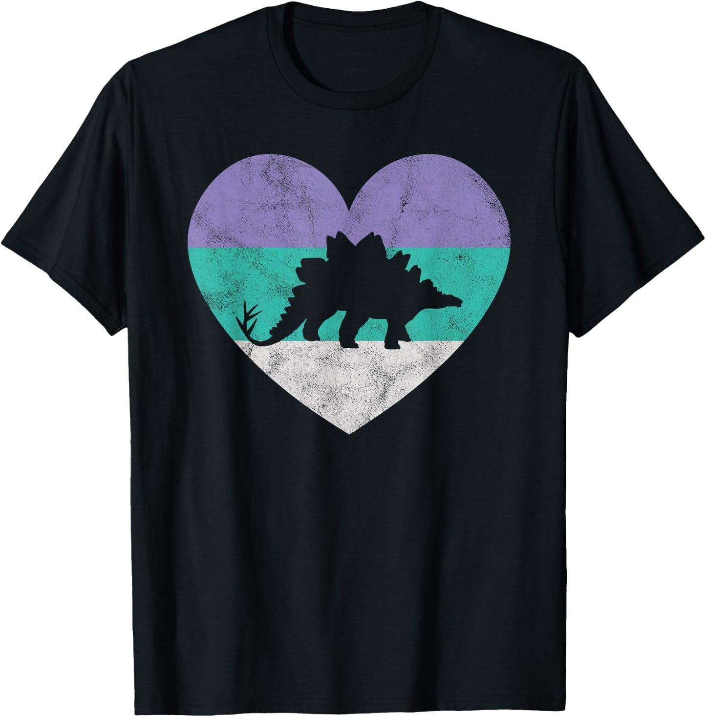 Stegosaurus Dinosaur Gift & Girls Retro Cute T-Shirt - T-Shirt | Black