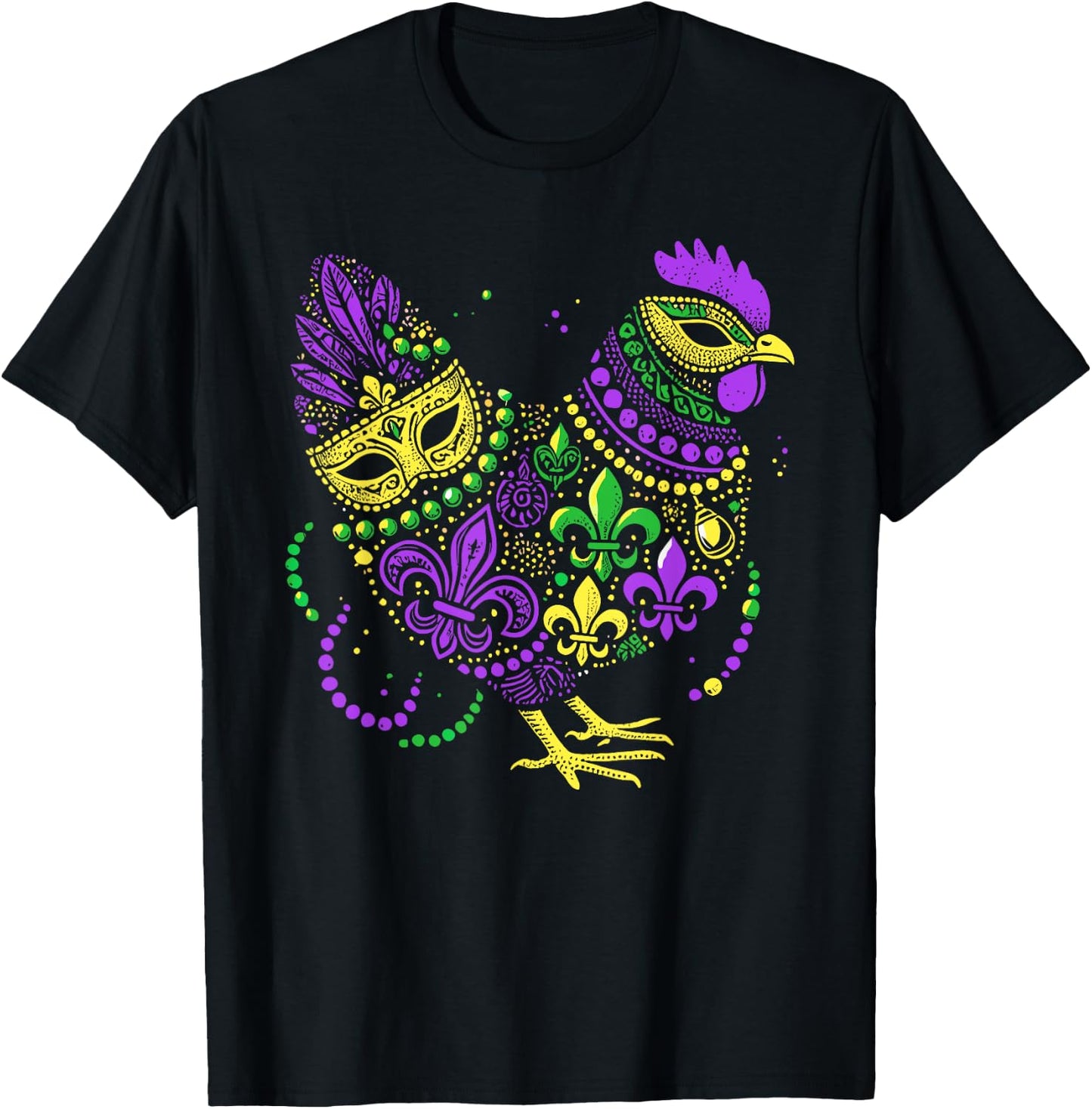 Funny Chicken Mardi Gras Festival Carnival Kids T-Shirt - T-Shirt | Black