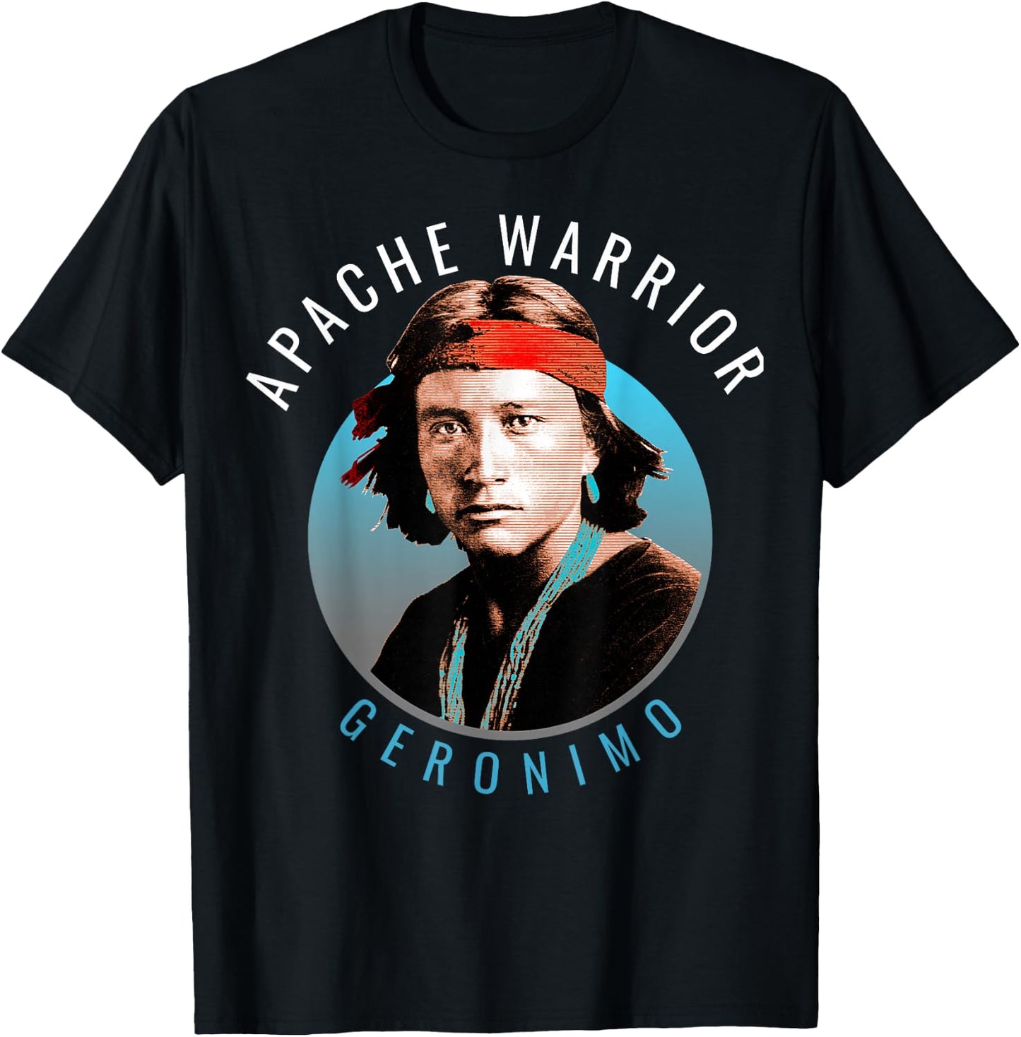 Geronimo Native American Indian Apache Warrior T-Shirt - T-Shirt | Black