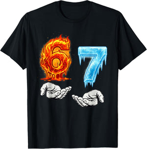 Six Seven 67 Meme Funny Gen Alpha 6 7 T-Shirt - T-Shirt | Black