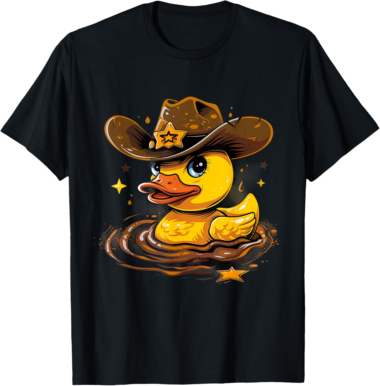 Rubber Duck Sheriff Marshal Rubber Duckling Rubber Duckie T-Shirt - T-Shirt | Black