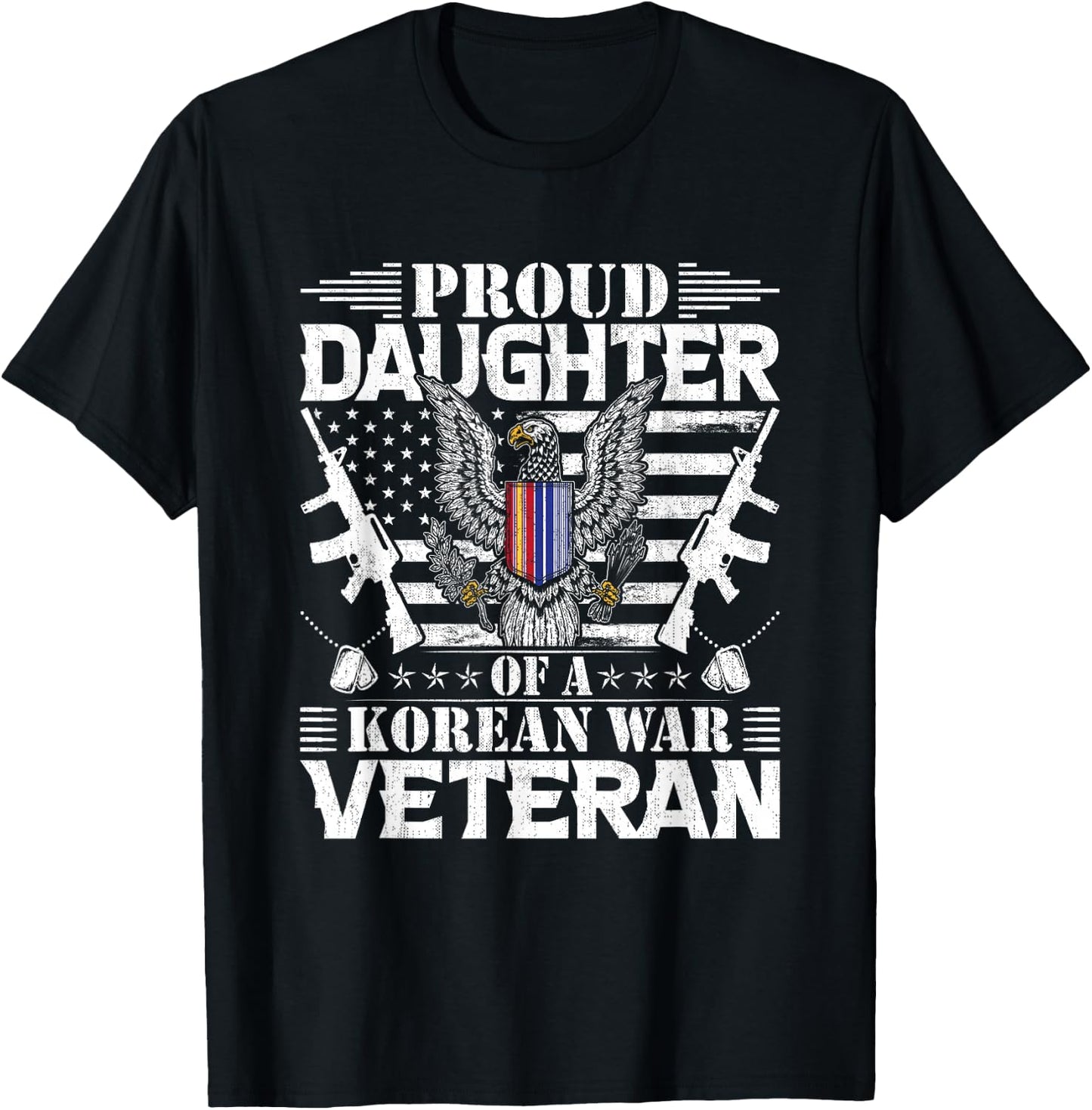 Proud Daughter of a Korean War Veteran T-Shirt - T-Shirt | Black