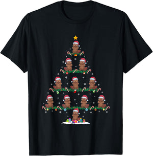 Beaver Christmas Tree Pajama Men Women Kids Ugly Xmas T-Shirt - T-Shirt | Black