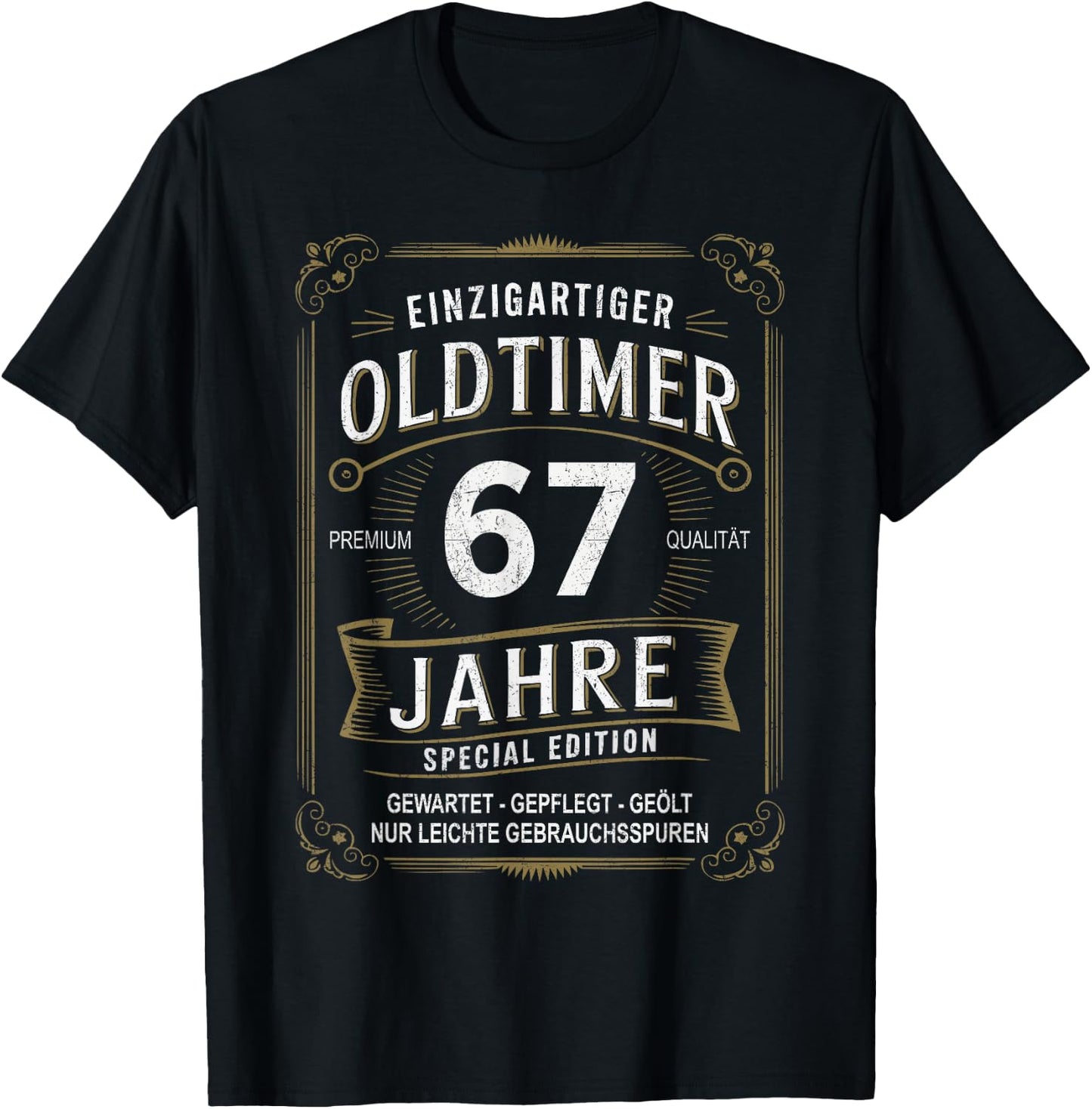 67th Birthday 67 Years Unique Classic Car 67 , black T-Shirt - T-Shirt | Black