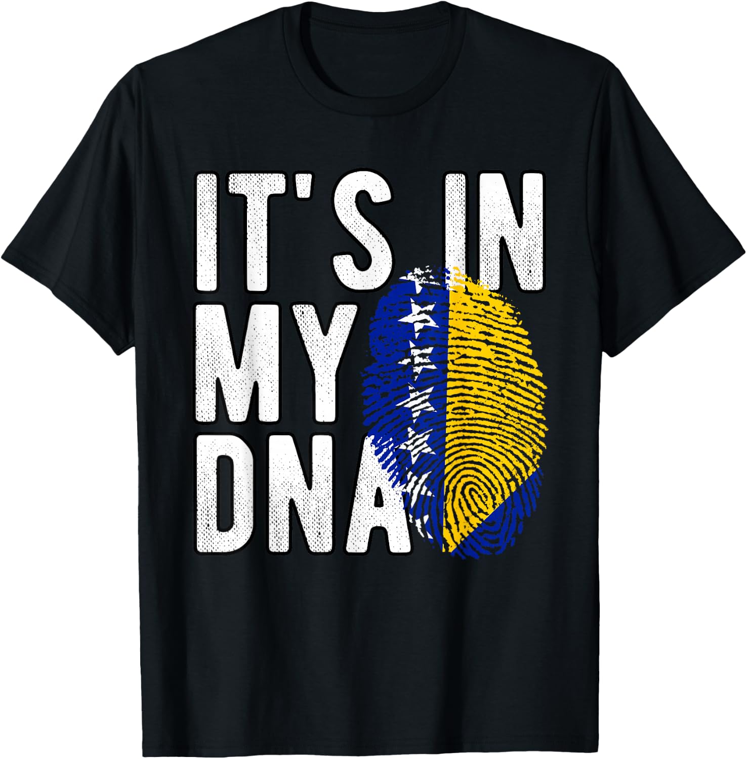 Funny It's in My DNA Bosnien und Herzegowina Flagge Fingerabdruck T-Shirt - T-Shirt | Black