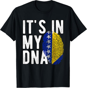 Funny It's in My DNA Bosnien und Herzegowina Flagge Fingerabdruck T-Shirt - T-Shirt | Black