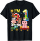 Farm Animals Barnyard Tractor 1st Birthday I'm 1 Year Old T-Shirt - T-Shirt | Black