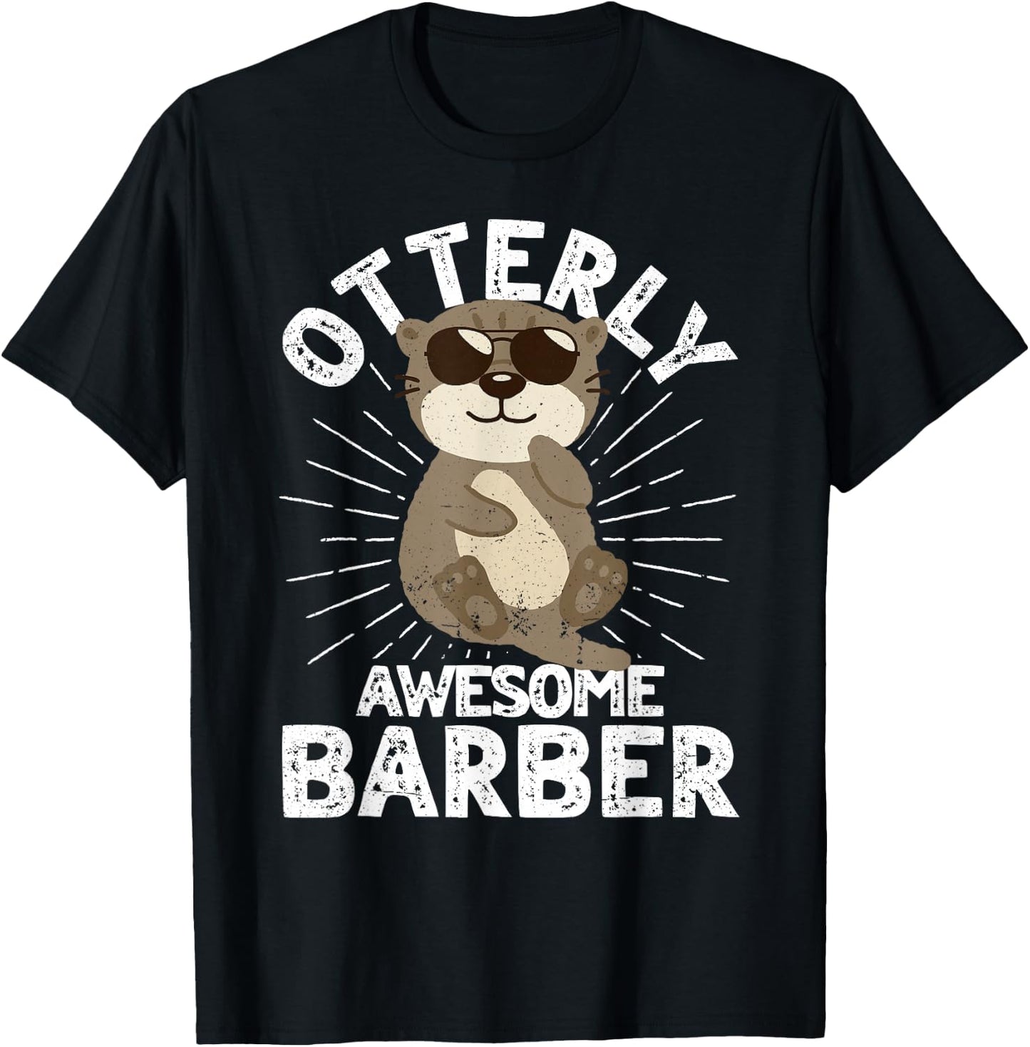 Otterly Awesome Barber Otter Funny Barber T-Shirt - T-Shirt | Black