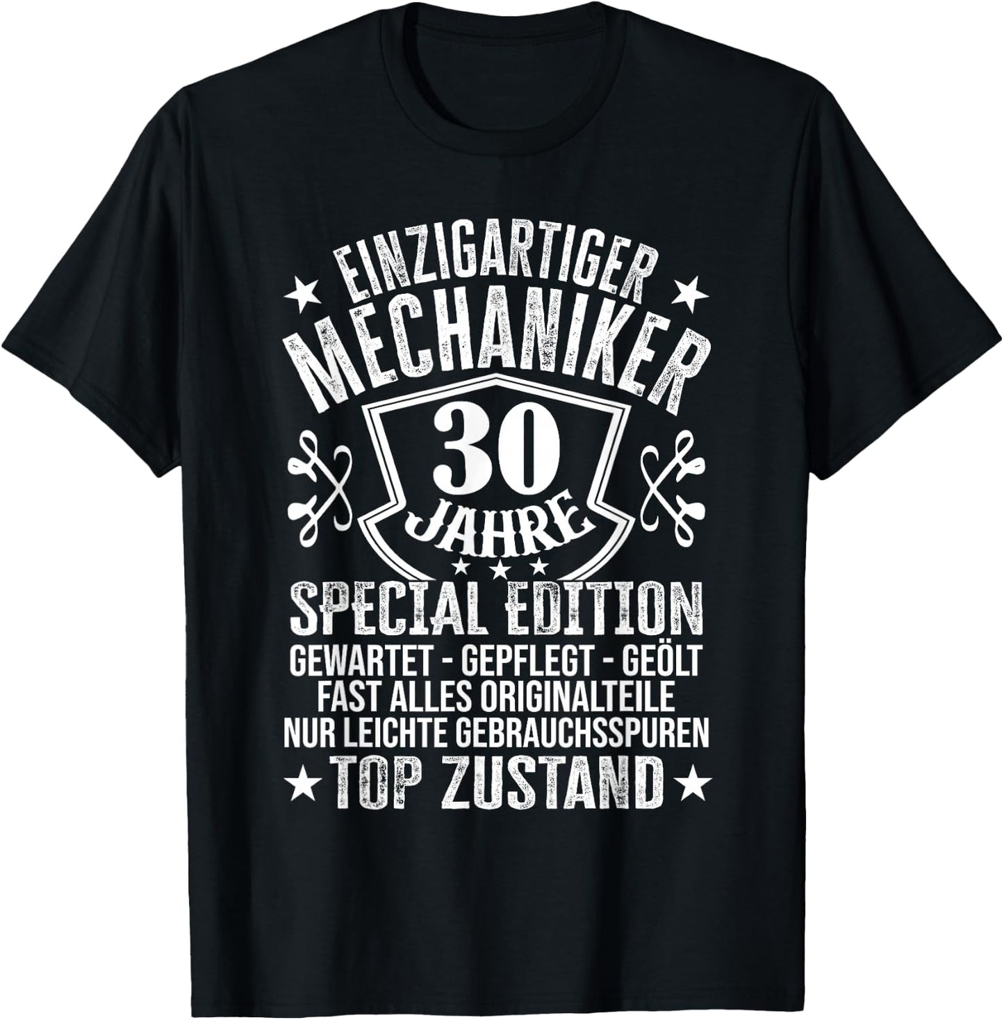 Kfz Mechaniker 30er Geburtstag Mann Männer 30 Jahre T-Shirt - T-Shirt | Black