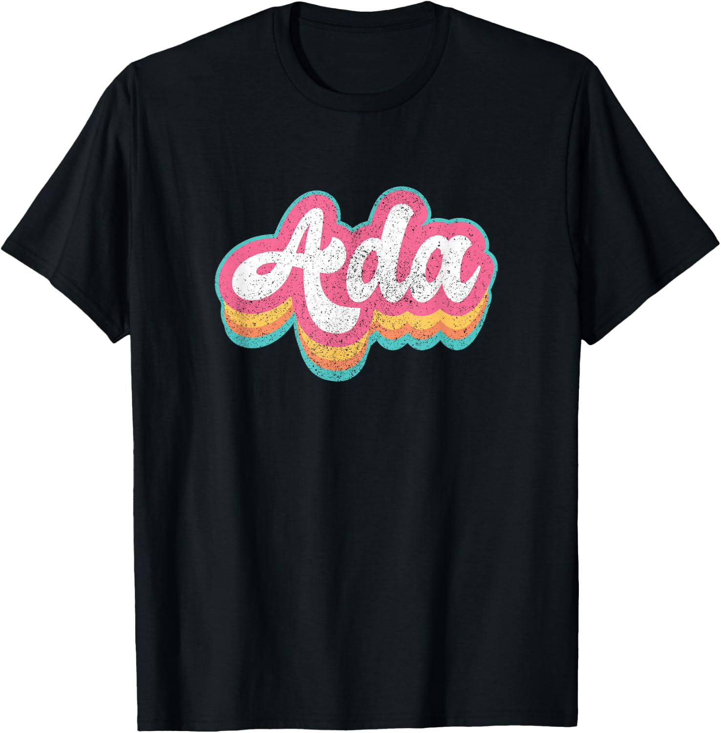 Ada First Name Girl Vintage 70s 80s Personalized T-Shirt - T-Shirt | Black