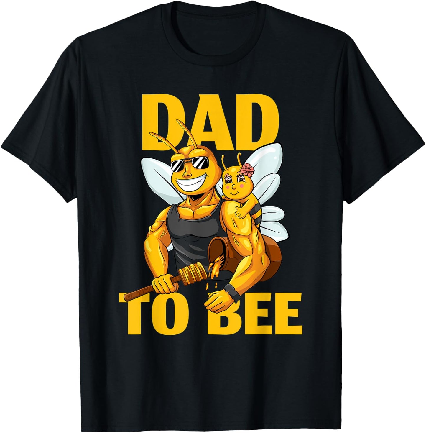 Dad To Bee Beekeeping Father Baby Announcement Girl Daughter T-Shirt - T-Shirt | Black