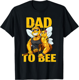 Dad To Bee Beekeeping Father Baby Announcement Girl Daughter T-Shirt - T-Shirt | Black