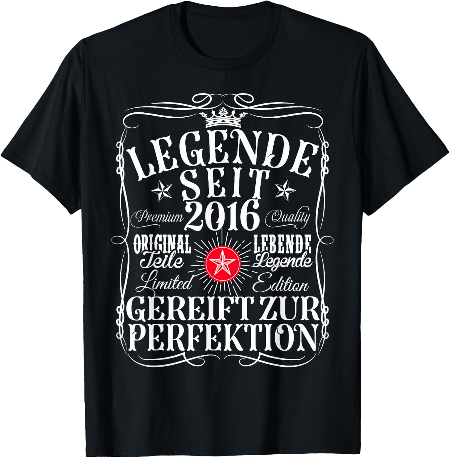 9th Birthday Girl Boy 9 Years 2016 Funny Gift , black T-Shirt - T-Shirt | Black