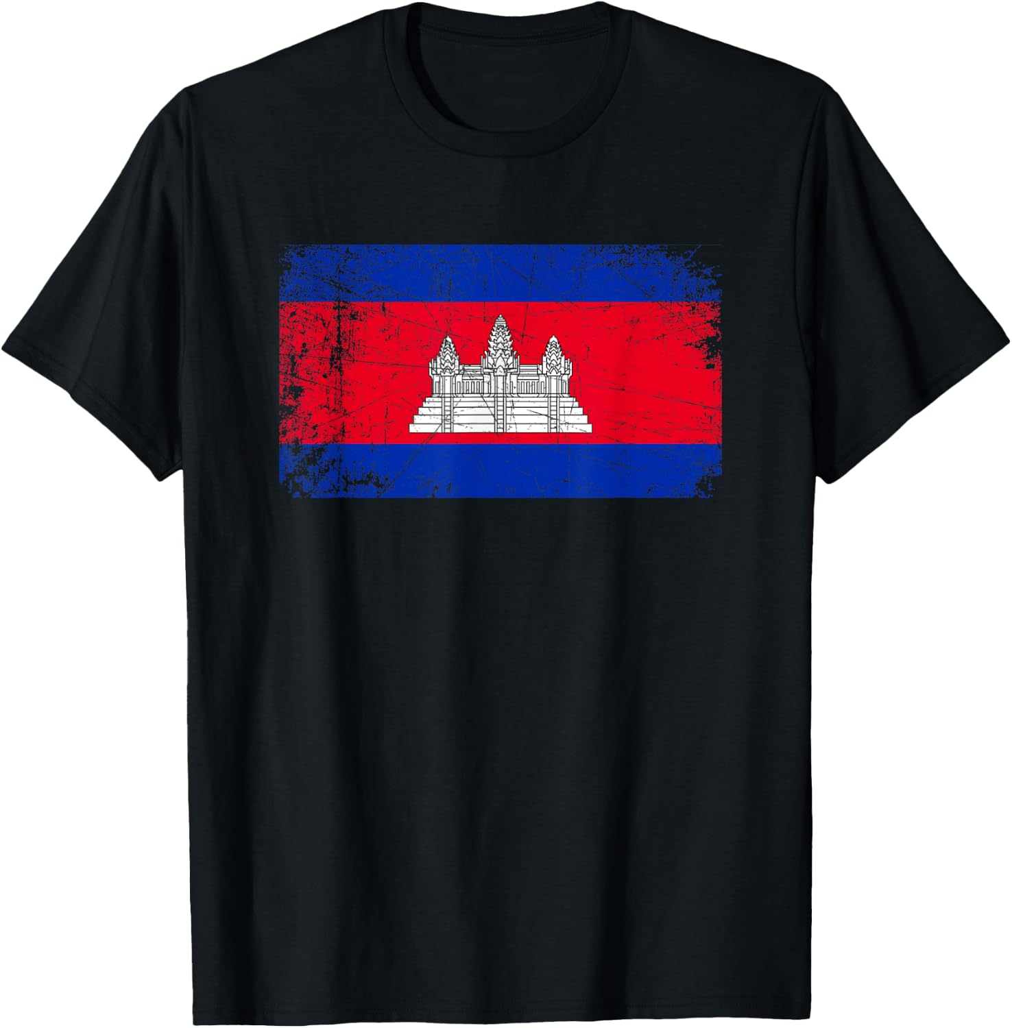 Vintage Made In CAMBODIA CAMBODIAN Flag Gift T-Shirt - T-Shirt | Black