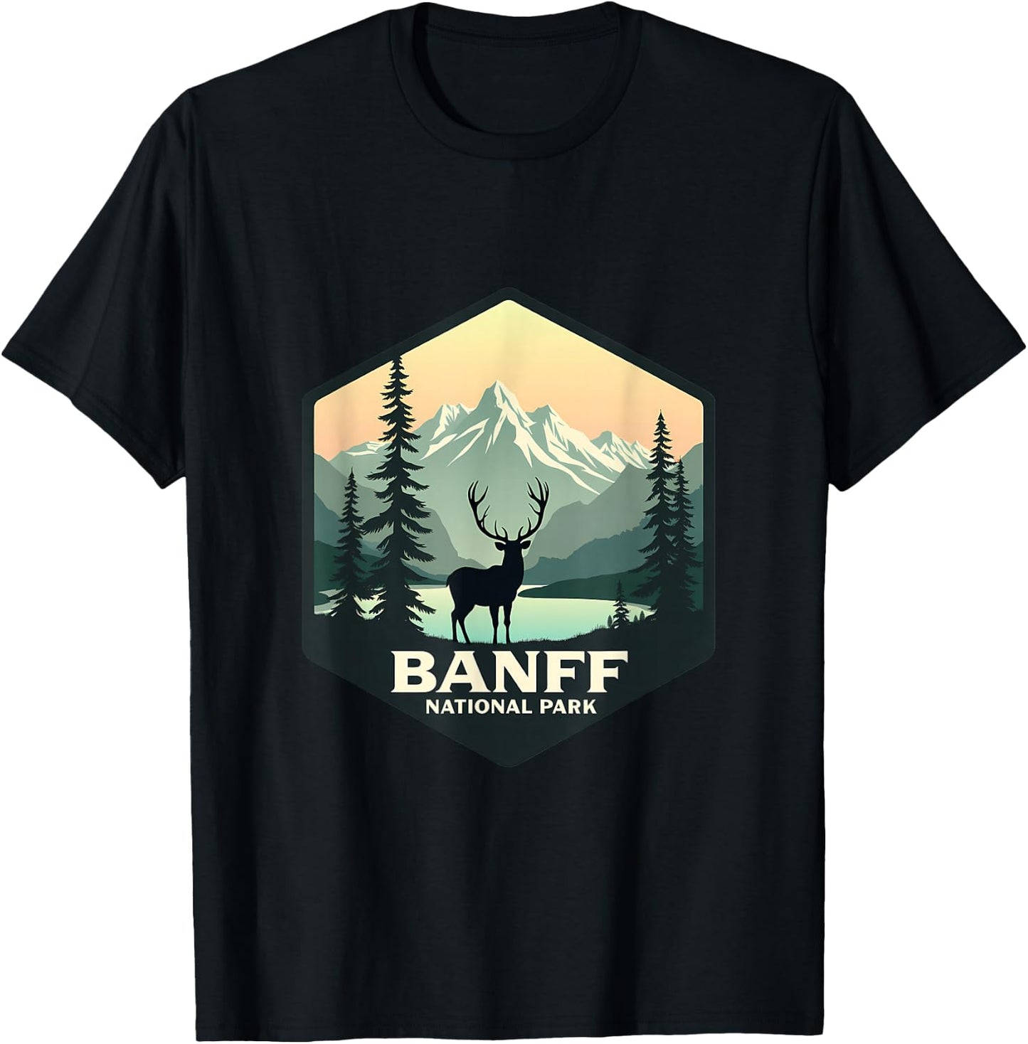 Banff National Park Adventure Scenic Wilderness T-Shirt - T-Shirt | Black