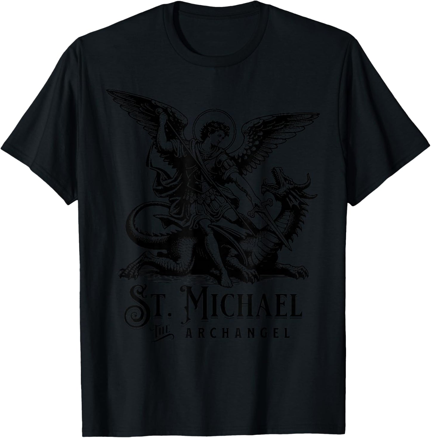 St Michael the Archangel Catholic Christian Saint T-Shirt - T-Shirt | Black