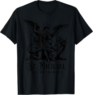 St Michael the Archangel Catholic Christian Saint T-Shirt - T-Shirt | Black