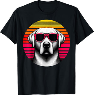 Cool Labrador Retriever 70s Vintage Dog Sunglasses, Black, S T-Shirt - T-Shirt | Black