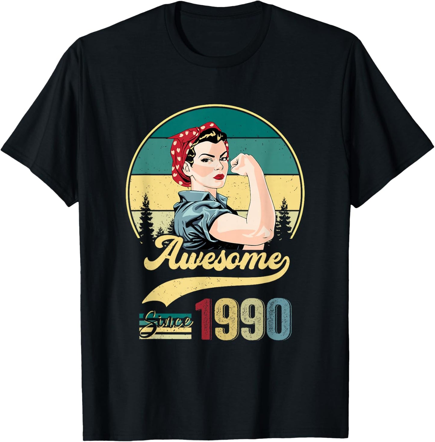 Awesome Since 1990 Girl 35th Birthday Gift Women 35 Year Old T-Shirt - T-Shirt | Black