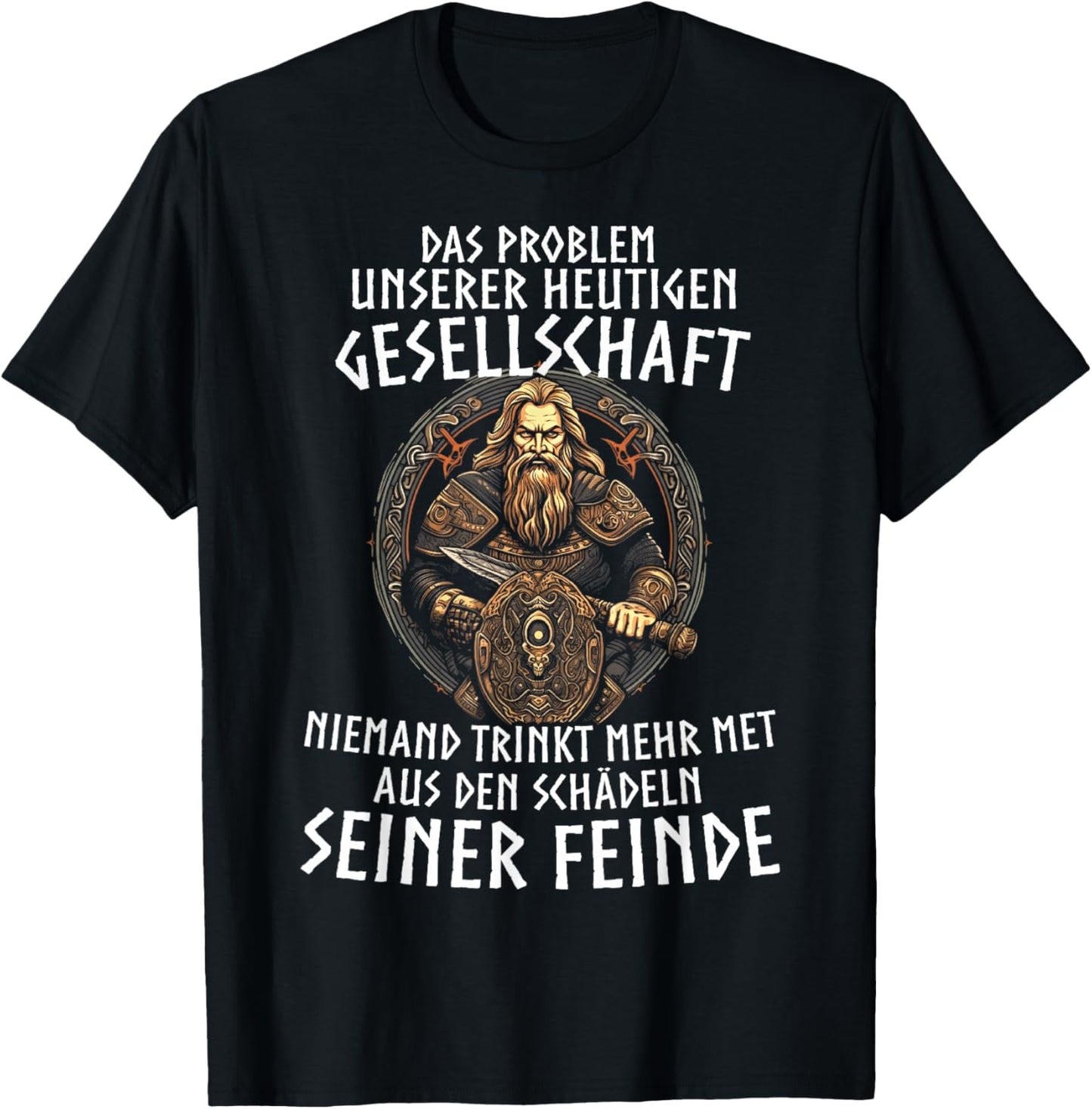 Wikinger Viking Wolf Nordische Mythologie Runen Normanne T-Shirt - T-Shirt | Black